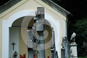 cross stone in a cemetry