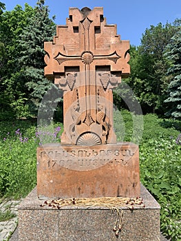 Cross-stone dedicated to the memory of the Armenian genocide