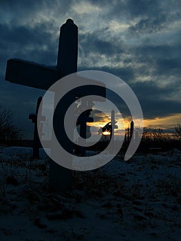 Cross at the sunset