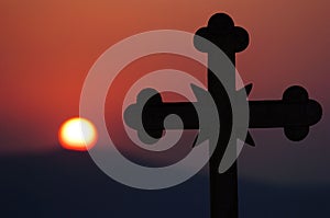 Cross sunset