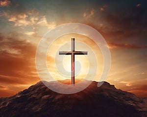 The Cross symbol of Christianity and Jesus Christ is the Easter concept.
