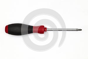 Cross tip screwdriver, black and red handle
