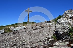 Cerro pan de azucar hill, concrete cross photo