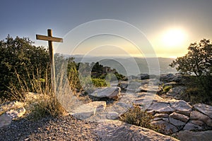 Cross at the top of the mountain