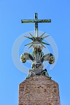 Cross Top Obelisk Sallustiano Trinita Dei Monti Spanish Steps Rome Italy