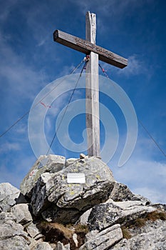 Kříž na vrcholu Predné Solisko, Vysoké Tatry, Slovensko