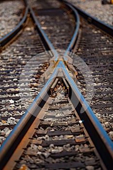 Cross Tracks at Steamtown National Historic Site