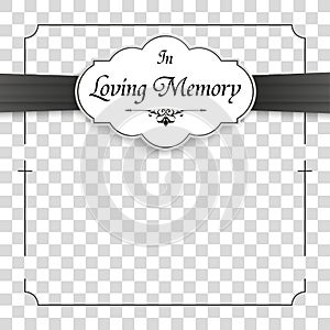 Cross White Obituary Frame Emblem Ribbon In Memory Transparent