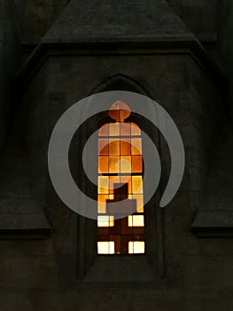 A cross in a window.