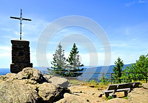 Summit of a mount Grosser Falkenstein in the National park Bayerische Wald, Germany. photo