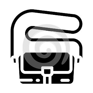 crossbody bag streetwear cloth fashion glyph icon vector illustration