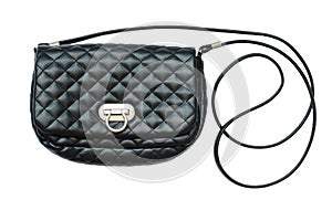 Crossbody quilted black bag