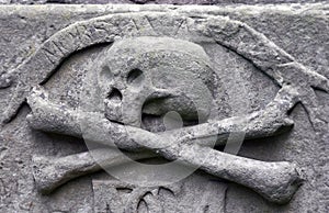 Crossbones on a grave