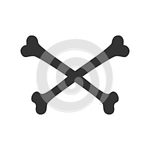 Crossbones icon isolated on white background photo
