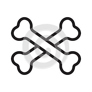 Crossbones icon logo pirate dog bone Halloween cartoon illustration symbol photo