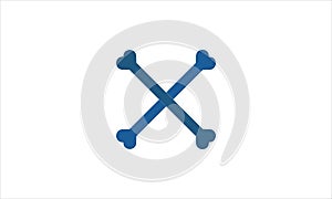 Crossbones icon. Vector on a white background.