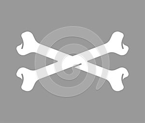 Crossbones isolated. crossed bones Part of skeleton. Vector illustration