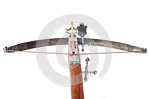 Crossbow aiming at a target photo
