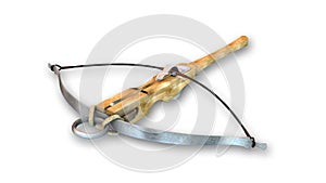 Crossbow, medieval weapon isolated on white photo
