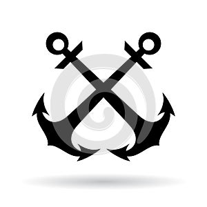 Crossed anchors vector icon photo