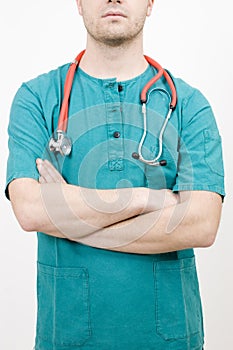 crossed arms male nurse