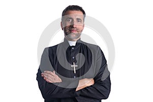 Crossed arms priest portrait senior