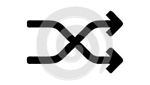 Crossed arrows icon, for shuffle, random, or mix functions, vector design Generative AI photo