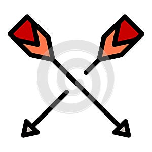 Crossed arrows icon vector flat