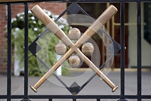 Crossed Baseball Bats photo