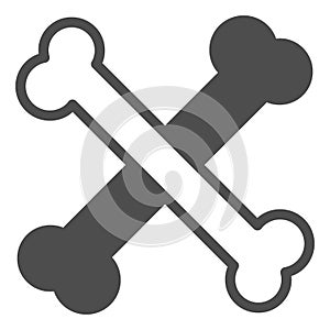 Crossed bones, halloween, crossbones solid icon, halloween concept, horror night vector sign on white background, glyph