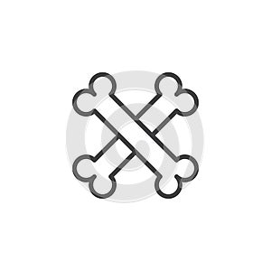 Crossed bones outline icon