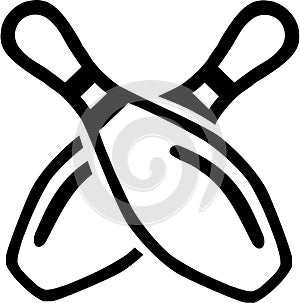 Crossed Bowling Pins