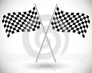 Crossed Checkered Racing Flags