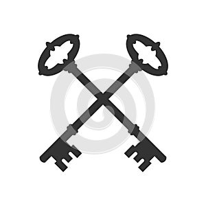 Crossed door keys graphic icon