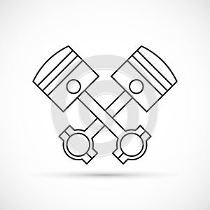Crossed engine pistons outline icon