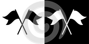 Crossed flags icon isolated. Vector illustration