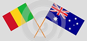 Crossed flags of Mali and Australia