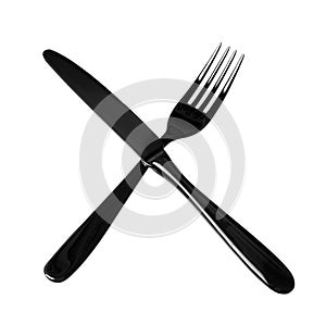 Crossed Fork and Knife Silhouette photo