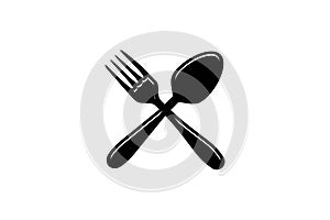 crossed fork and spoon, restaurant logo Designs Inspiration Isolated on White Background.