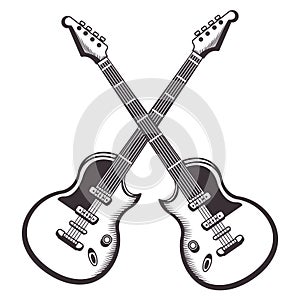 Crossed guitars drawn tattoo icon photo