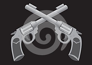 Crossed Guns Vector Illustration