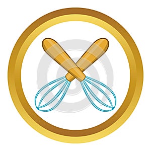 Crossed kitchen whisks icon