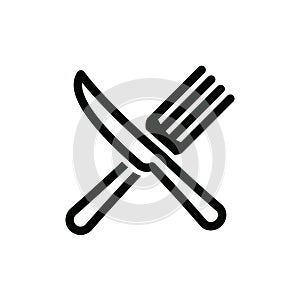 Crossed knife and fork vector illustration