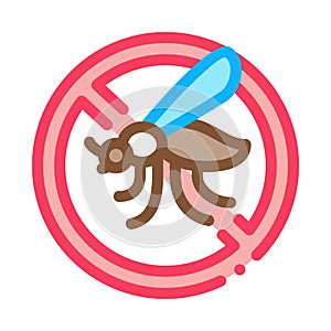 Crossed Mosquito Icon Vector Outline Illustration
