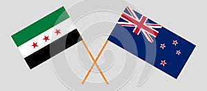 Crossed New Zealand and Coalition flags