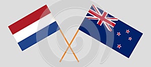 Crossed New Zealand and Netherlandish flags