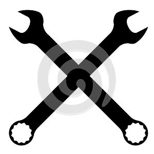 Crossed Open Ended And Ring Spanner Silhouette photo