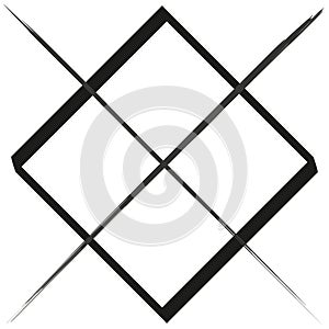 Crossed out square. Elegant logo. Vector illustration. EPS 10.