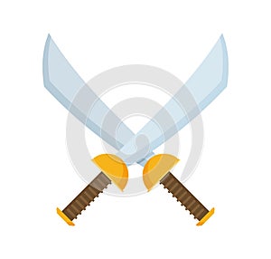Crossed pirate sabers icon vector photo