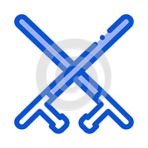 Crossed Police Batons Icon Outline Illustration